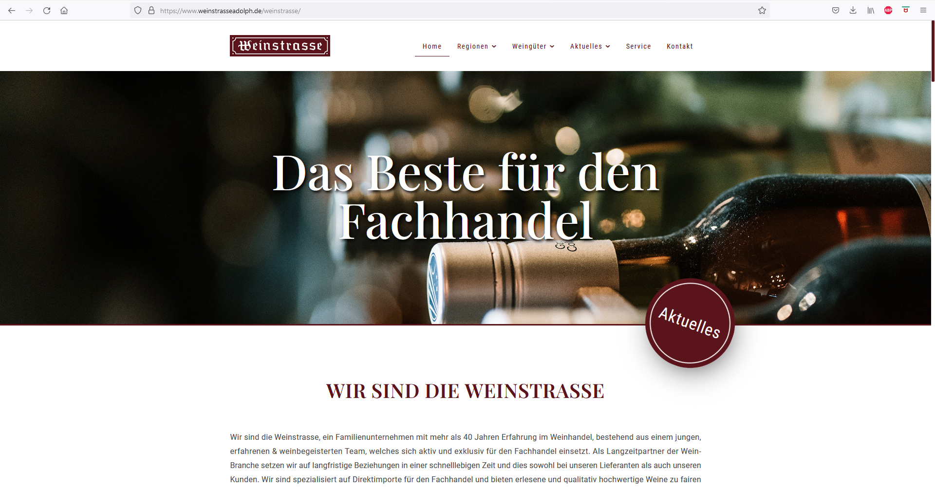 Die Weinstrasse Adolph im neuen Antlitz