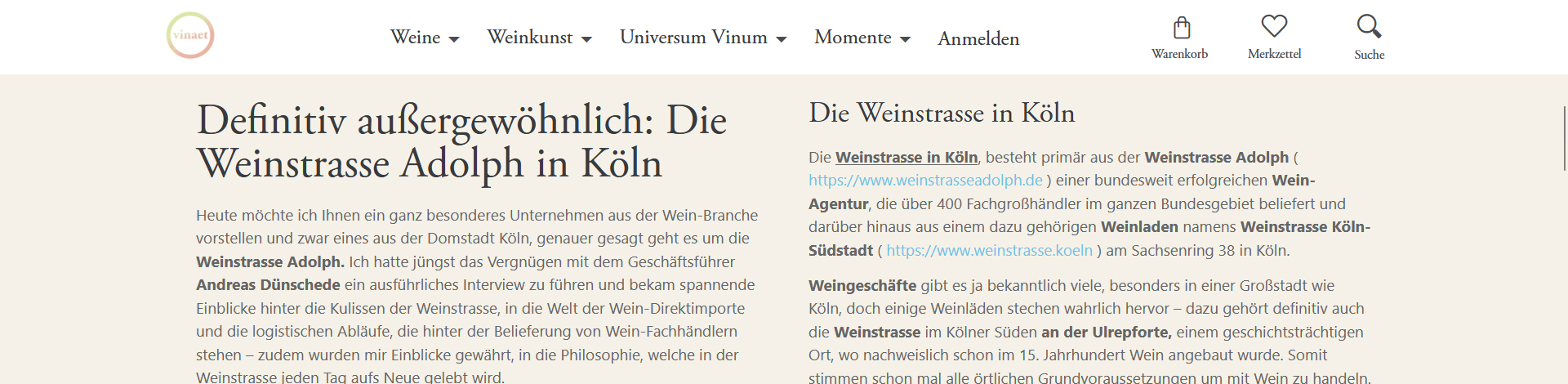 Interview mit der Weinstrasse