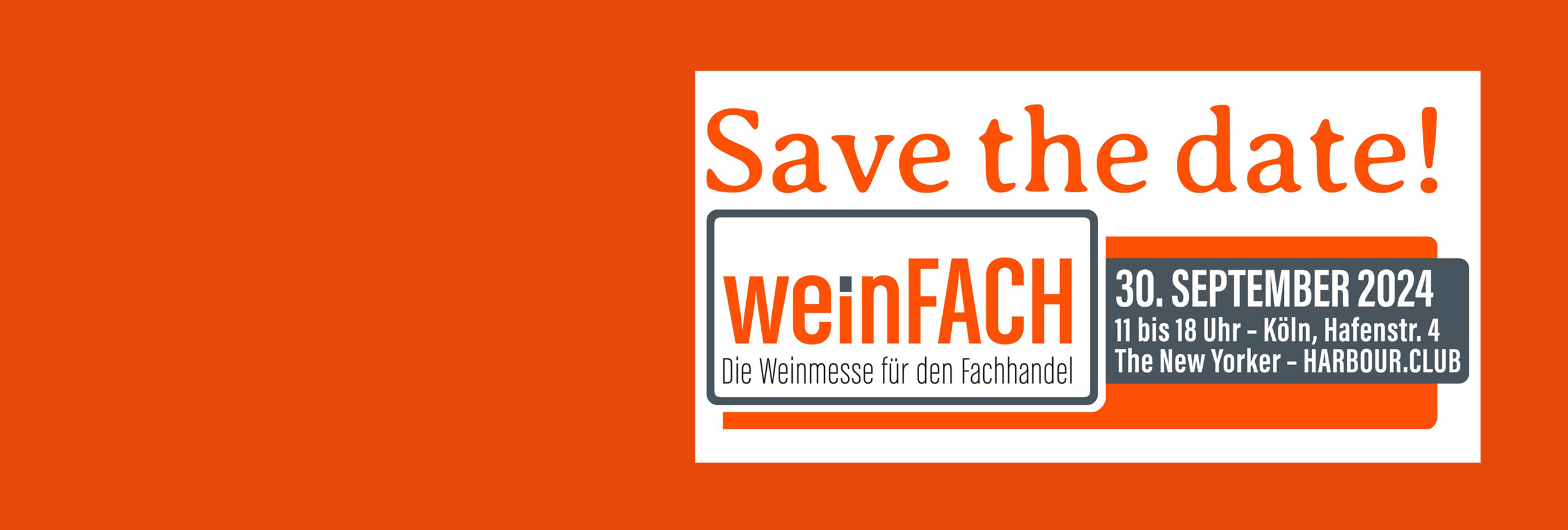 Save the date 30.09.24 KÖLN
